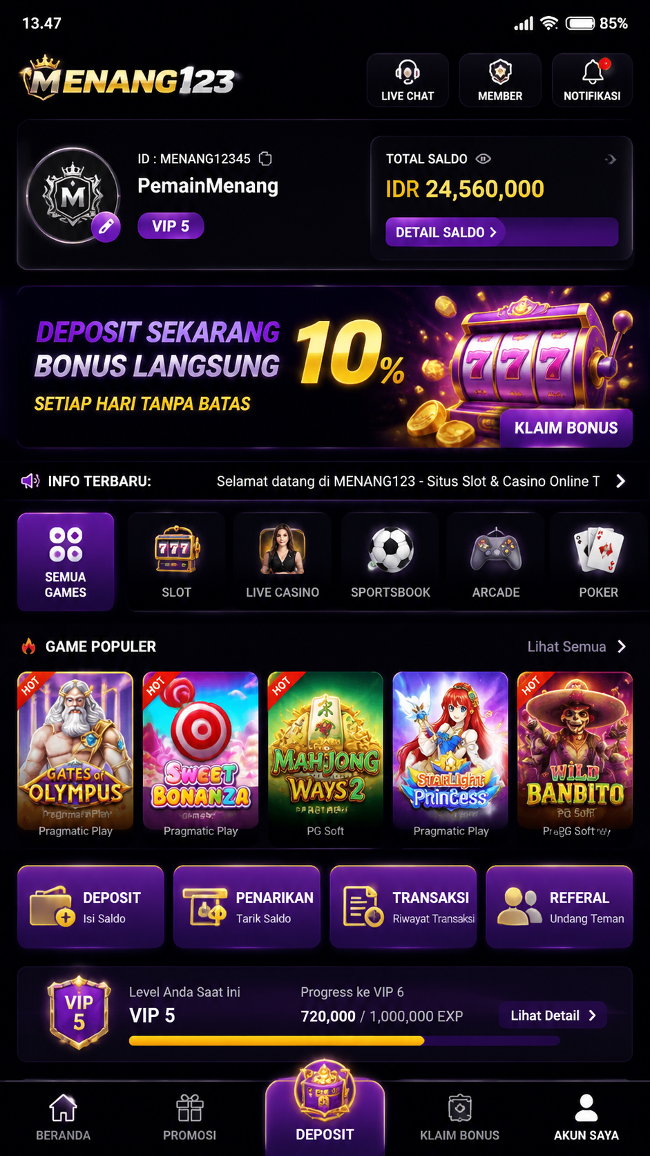 Screenshot 3 menang123